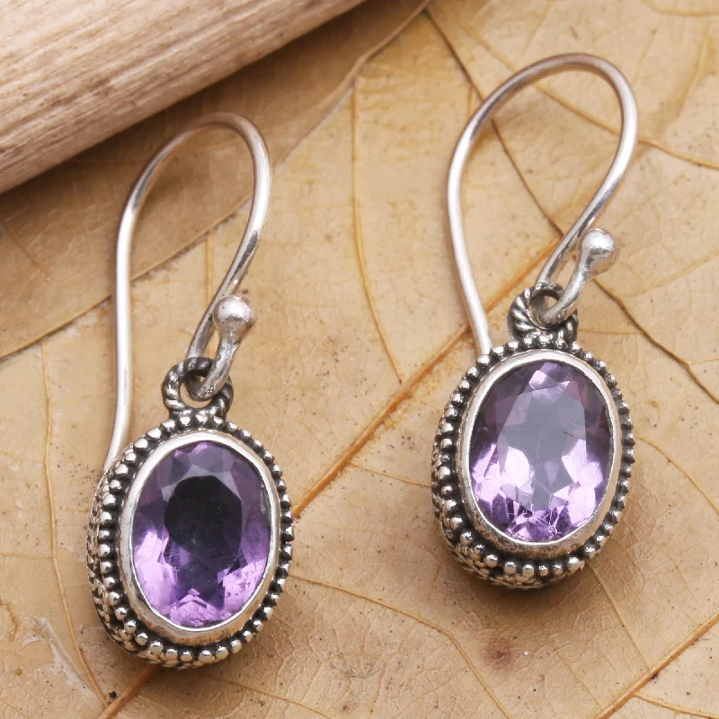 Premium Jewelry, Premium Discounts – Act Fast Soft Music in Purple Hand Made Sterling Silver and Amethyst Dangle Earrings