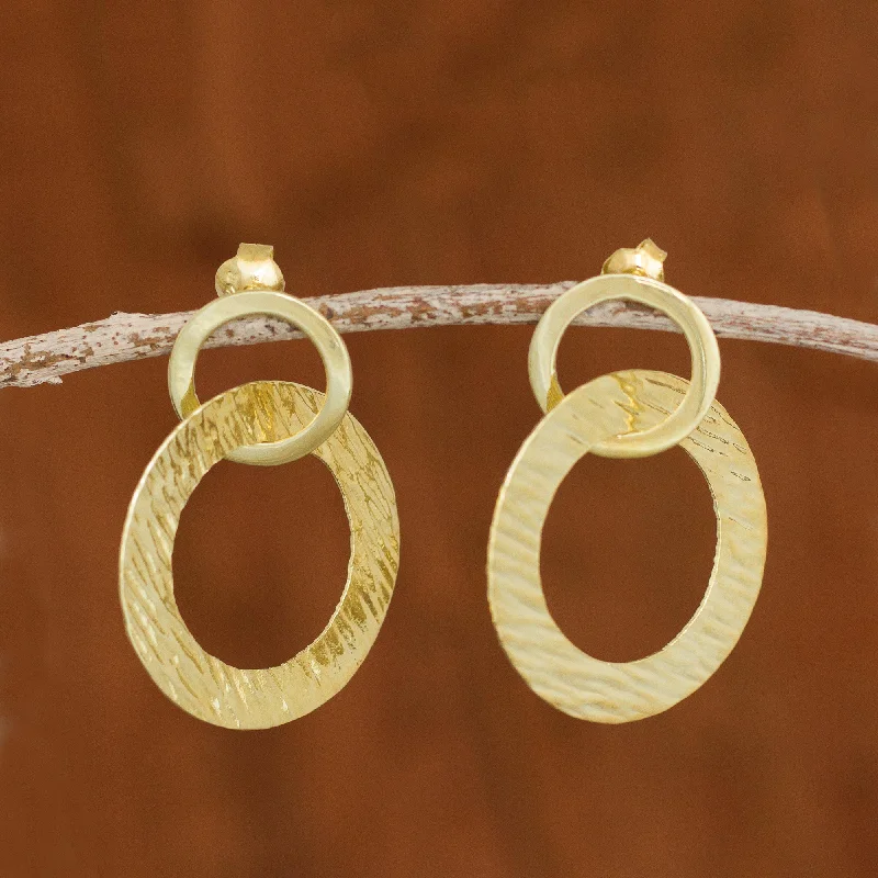 Handcrafted Beauty At Affordable Prices Sun Circles 18k Gold Plated Sterling Silver Circles Dangle Earrings