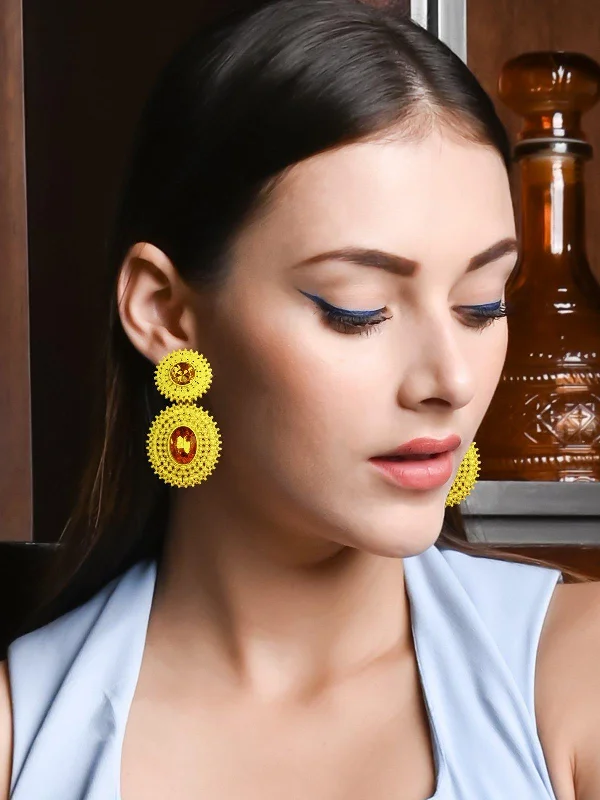 Grab Exquisite Jewelry At The Lowest Prices Odette Women Yellow Metal Earrings