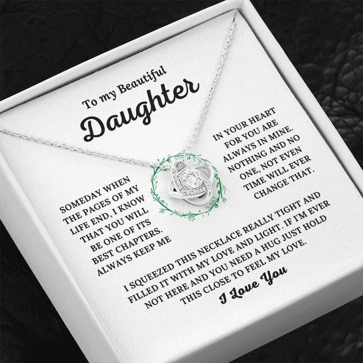 Affordable Elegance – Special Jewelry Sale Now Live To My Beautiful Daughter I Know That You Will Be One Of Its Best Chapters Love Knot Necklace XL006G