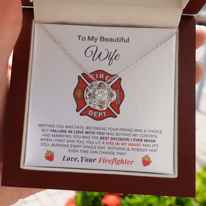 Make Your Outfit Shine With Discounted Jewelry To My Beautiful Wife Necklace Firefighter Gift Meeting you was faate becoming your friend was a choice but falling in