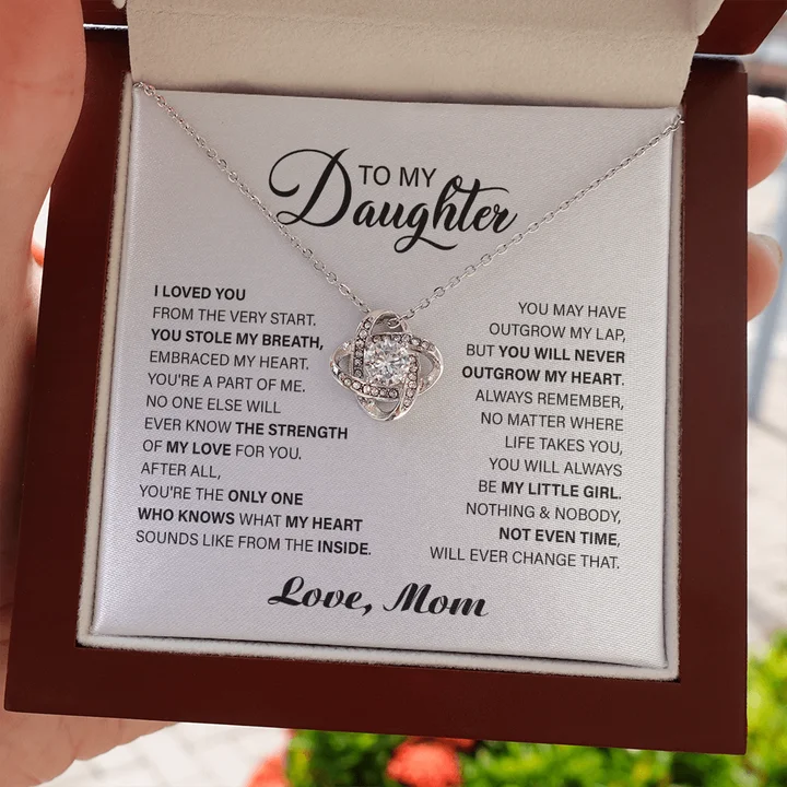 Must-Have Jewelry At Unbelievable Discounts To My Daughter Necklace Gift - You May Have Outgrow My Lap But You Will Never Outgrow My Heart My Little Girl Love Knot