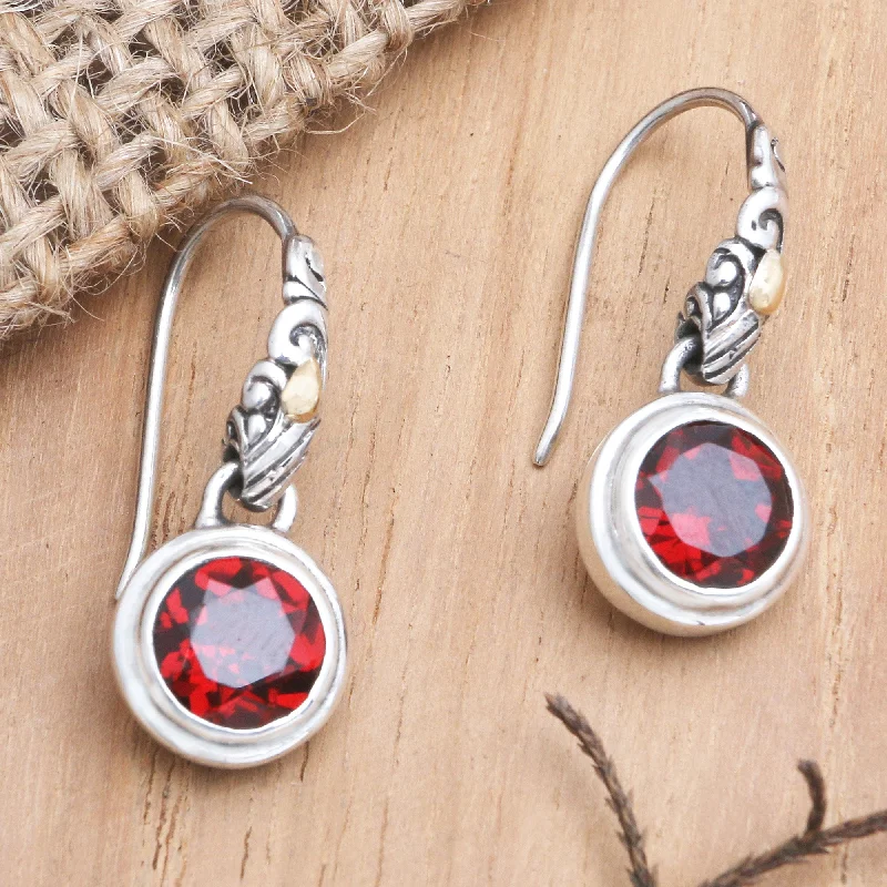 Elegant Necklaces And Bracelets At Limited-Time Offers Tropical Color in Volcano Gold-Accented Garnet Dangle Earrings