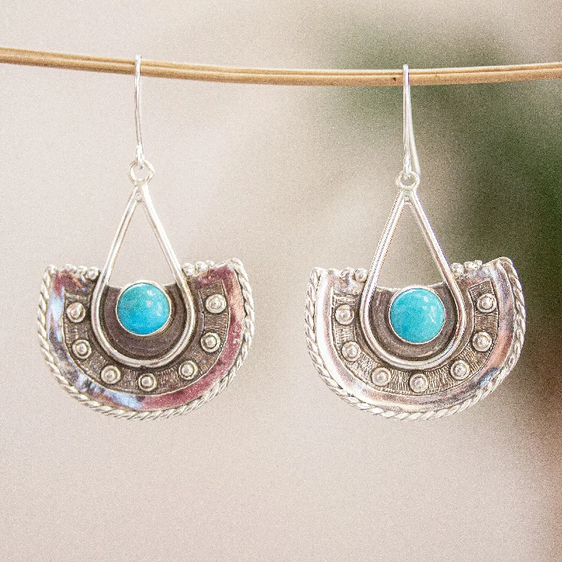 Dainty Floral Jewelry For Feminine Elegance Turquoise Candy Sterling Silver and Turquoise Dangle Earrings from Mexico