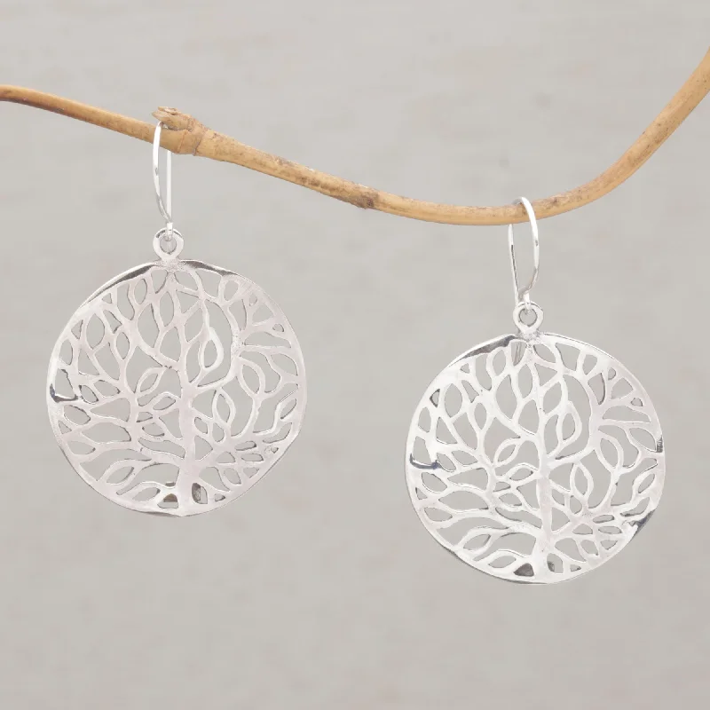 Your Dream Jewelry At Dream Prices – Shop Now Venation Hand Crafted Sterling Silver Dangle Earrings from Bali