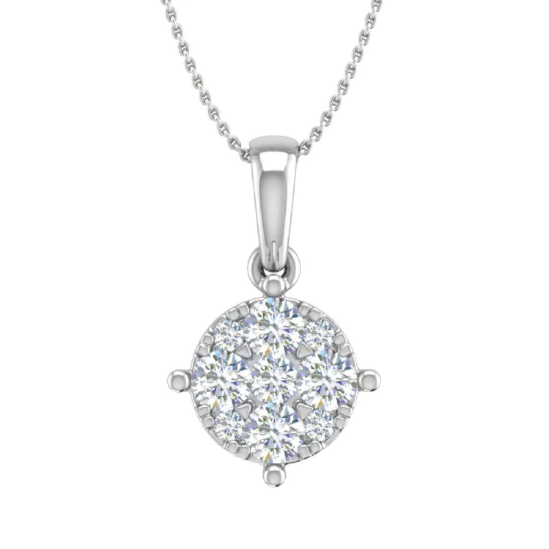 0.35 Carat Diamond Solitaire Pendant in Gold (Silver Chain Included)