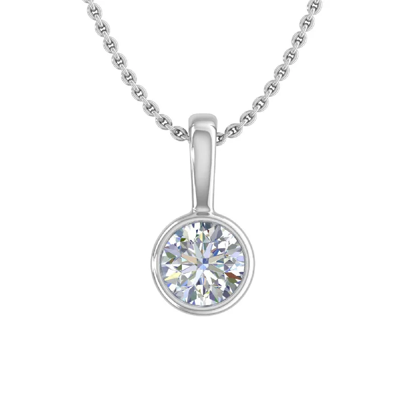 1/3 Carat Diamond Solitaire Pendant Necklace in Gold (Included Silver Chain)