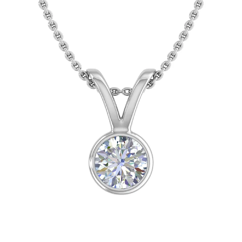 1/3 Carat Diamond Solitaire Pendant Necklace in Gold (Included Silver Chain)