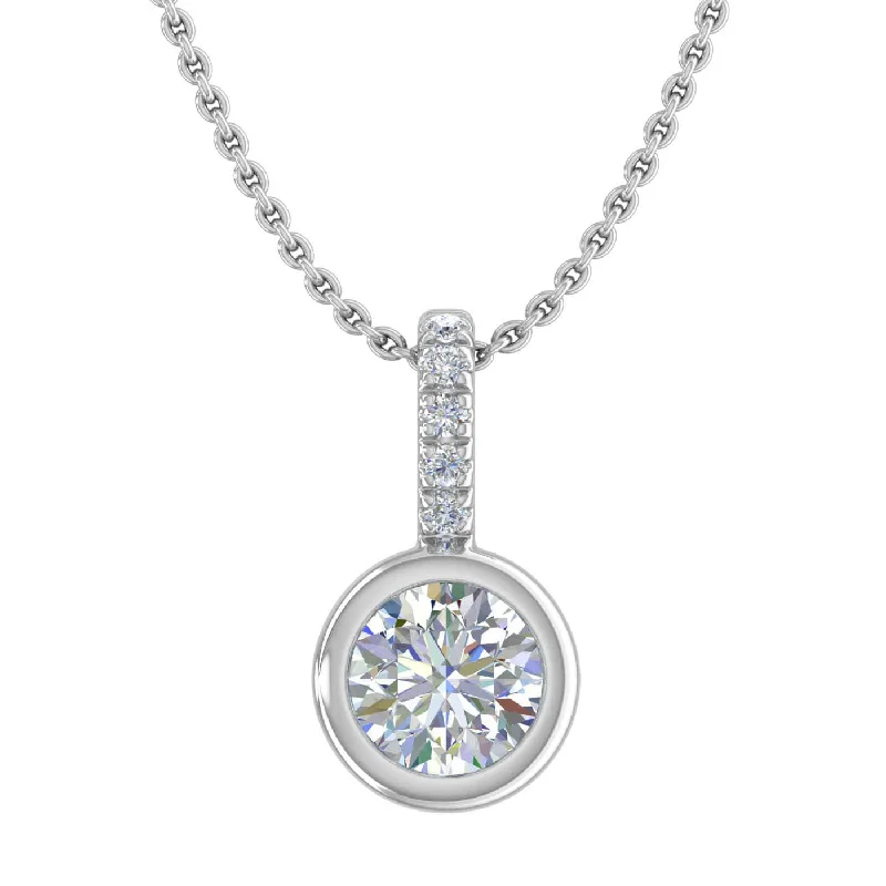 1/3 Carat Solitaire Diamond Pendant Necklace in Gold (Included Silver Chain)