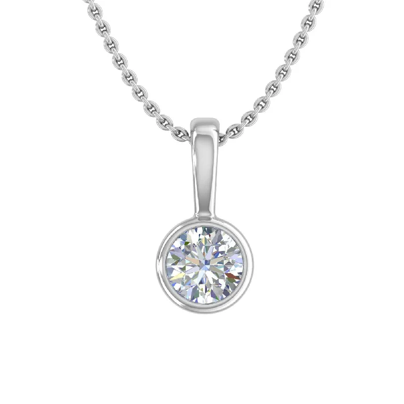 1/4 Carat Diamond Solitaire Pendant Necklace in Gold (Included Silver Chain)