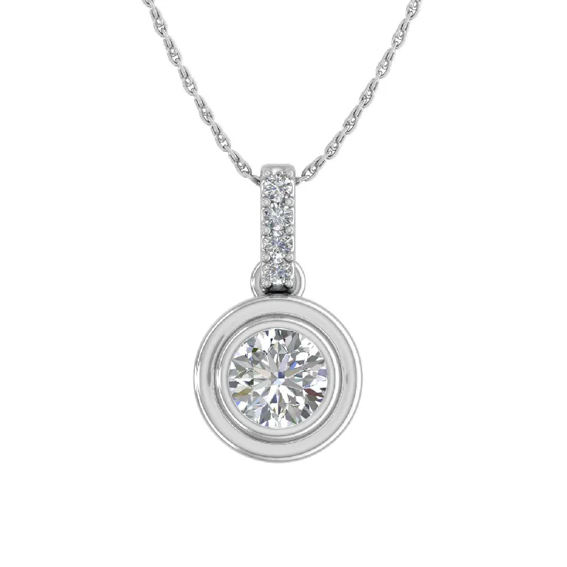 1/4 Carat Diamond Solitaire Pendant Necklace in Gold