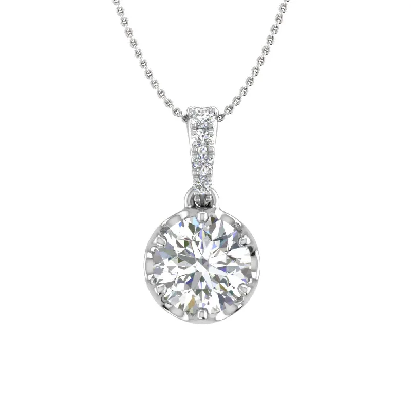 1/4 Carat Diamond Solitaire Pendant Necklace in Gold (Silver Chain Included)