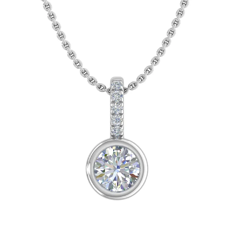 1/4 Carat Solitaire Diamond Pendant Necklace in Gold (Included Silver Chain)