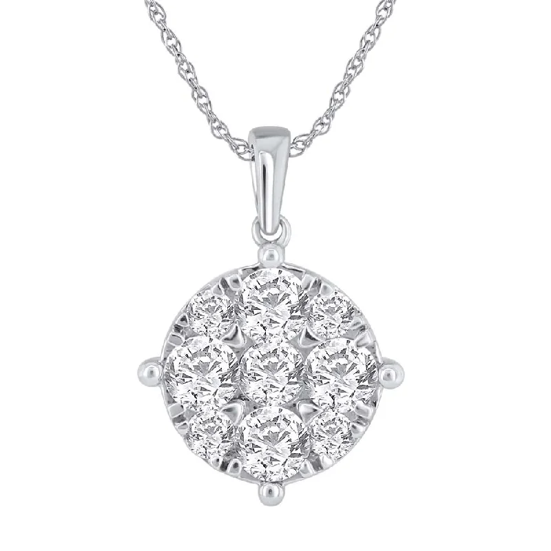 1 Carat Diamond Solitaire Pendant in Gold (Silver Chain Included)