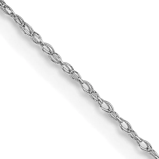 10KT White Gold 16-inch 0.5MM Cable Rope Pendant Chain