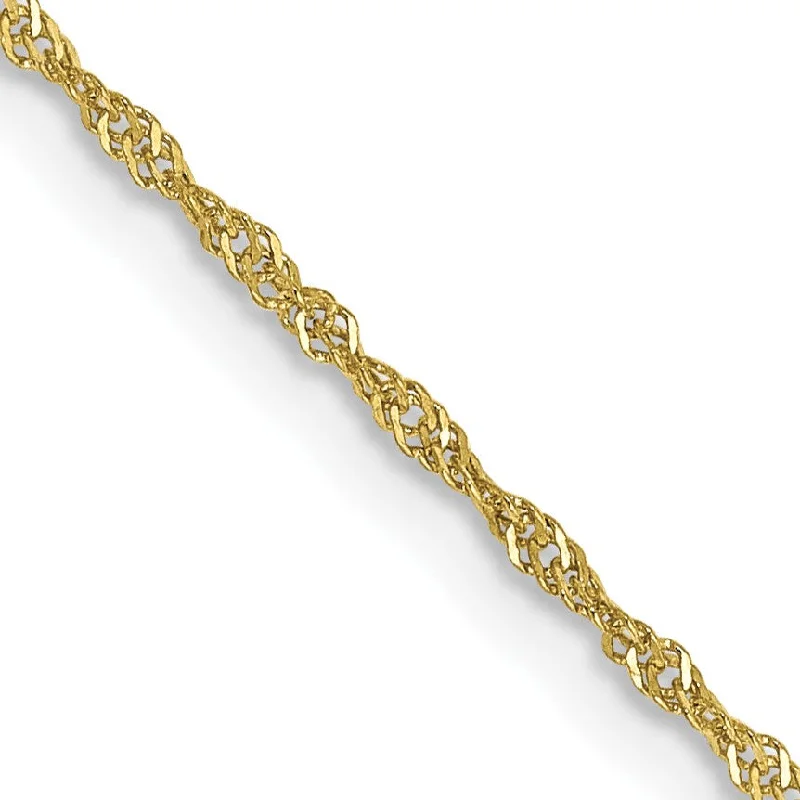 10KT Yellow Gold 16-inch 1.1MM Singapore Pendant Chain