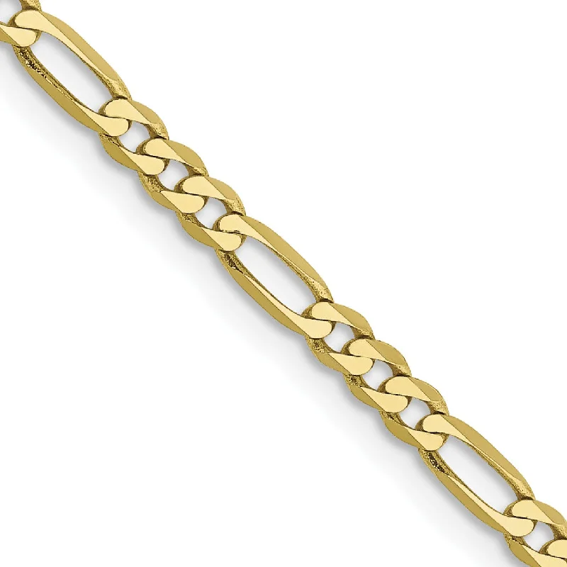 10KT Yellow Gold 18-inch 2.75MM Flat Figaro Chain