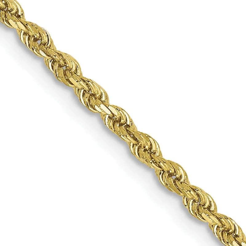 10KT Yellow Gold 22-inch 2.25MM Diamond-cut Lobster Clasp Rope Chain