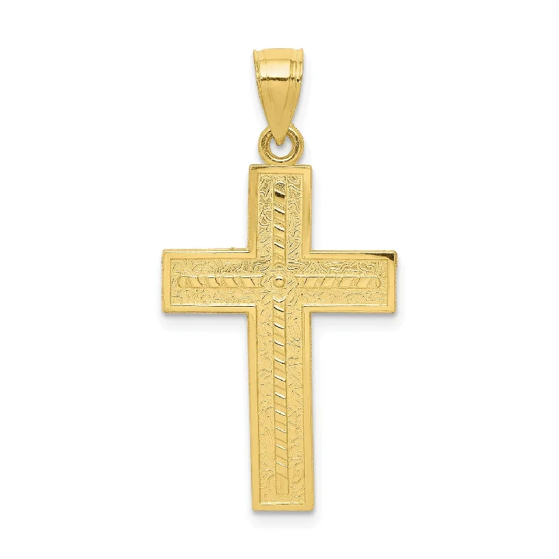 10KT Yellow Gold 33X18MM Cross Pendant. Chain Not Included