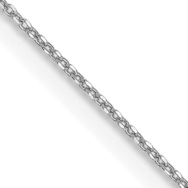 14KT White Gold 18-inch 0.6MM Diamond-cut Cable Pendant Chain