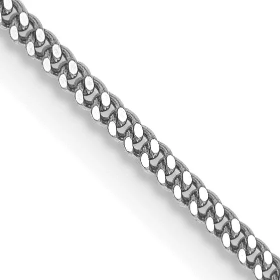 14KT White Gold 18-inch 1.3MM Curb Pendant Chain