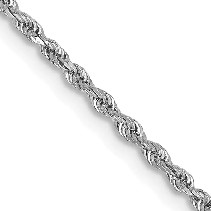 14KT White Gold 28-inch 1.5MM Diamond-cut Rope Chain