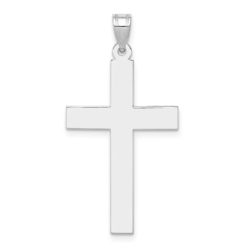 14KT White Gold 36X19MM Cross Pendant. Chain Not Included