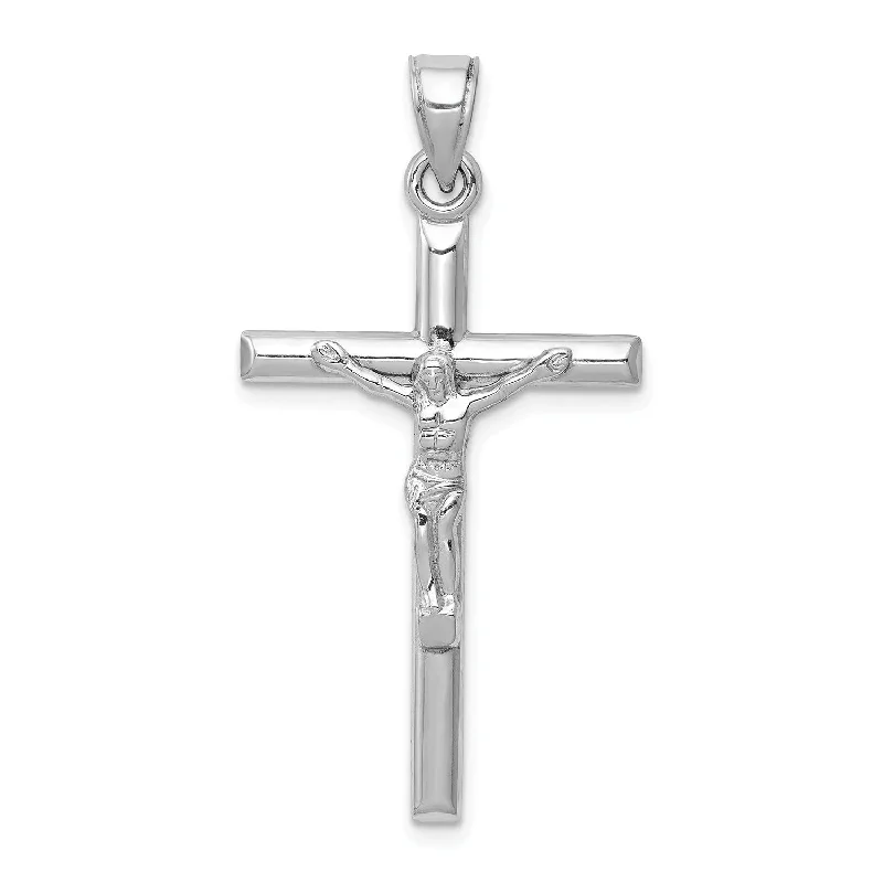 14KT White Gold 39X20MM Crucifix Cross Pendant. Chain Not Included