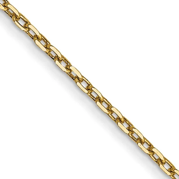 14KT Yellow Gold 14-inch 0.8MM Diamond-cut Cable Pendant Chain