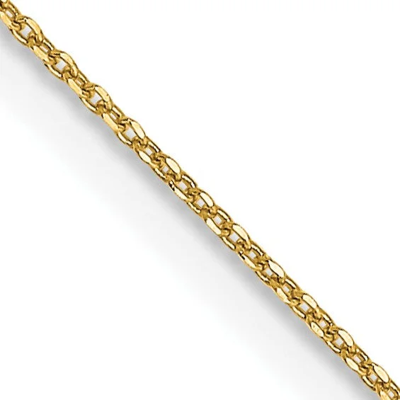 14KT Yellow Gold 16-inch 0.6MM Diamond-cut Cable Pendant Chain