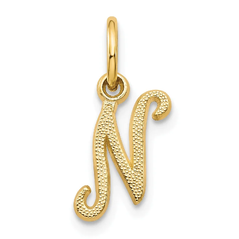 14KT Yellow Gold 16X7MM Initial Pendant; Initial N. Chain not Included