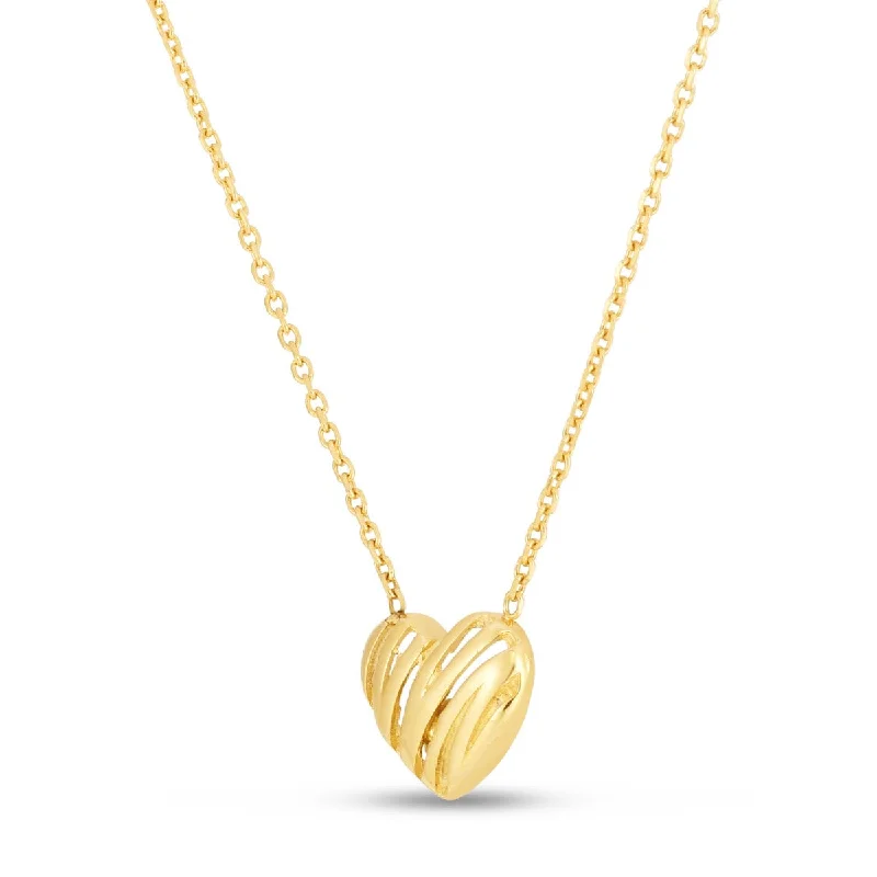 14KT Yellow Gold 18-inch 7MM Heart Pendant