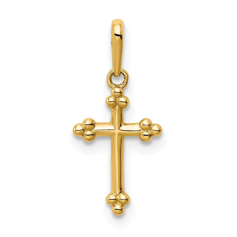 14KT Yellow Gold Childrens Cross Pendant. Chain Not Included