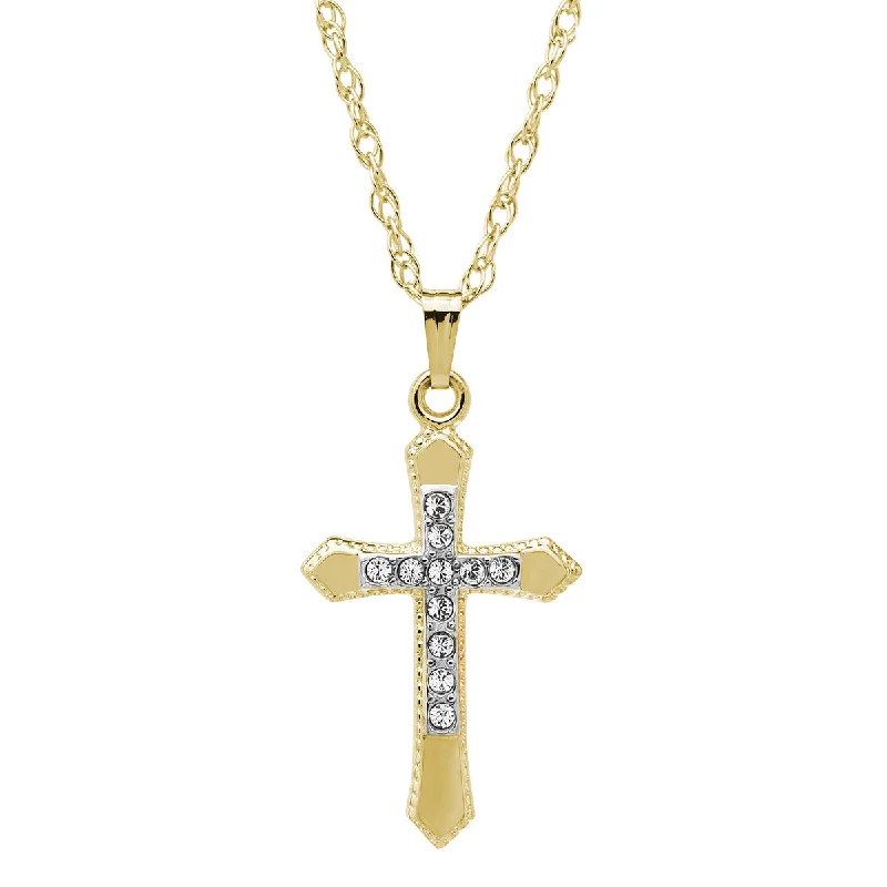 14KT Yellow Gold Filled 18-inch Cross Pendant