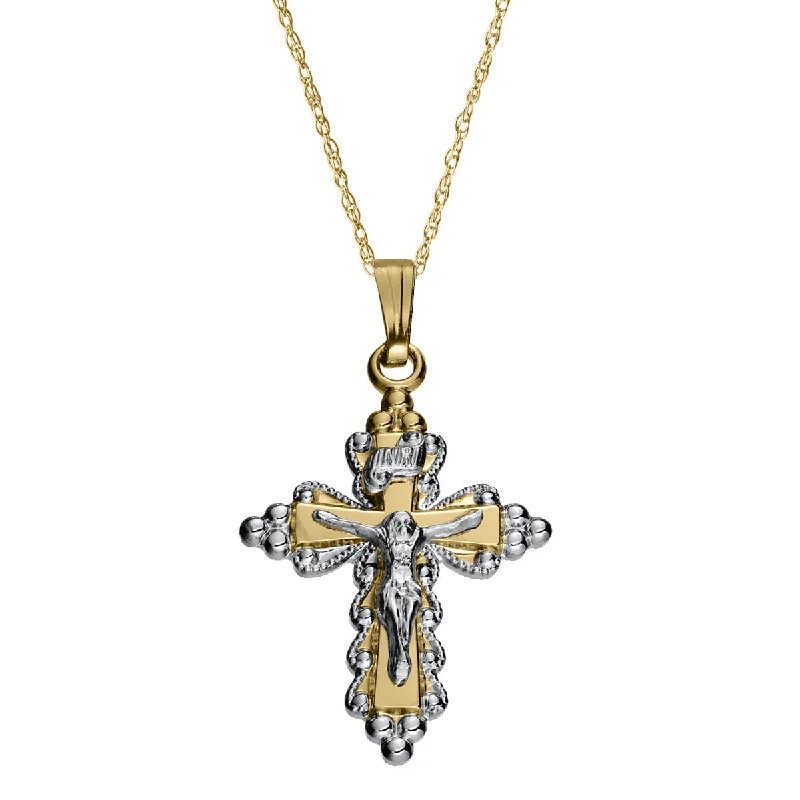 14KT Yellow Gold Filled 18-inch Crucifix Cross Pendant