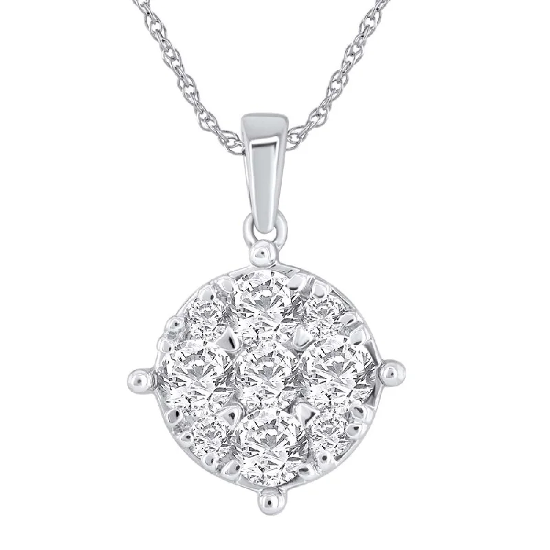 3/4 Carat Diamond Solitaire Pendant in Gold (Silver Chain Included)