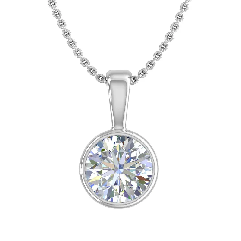 3/4 Carat Diamond Solitaire Pendant Necklace in Gold (Included Silver Chain)