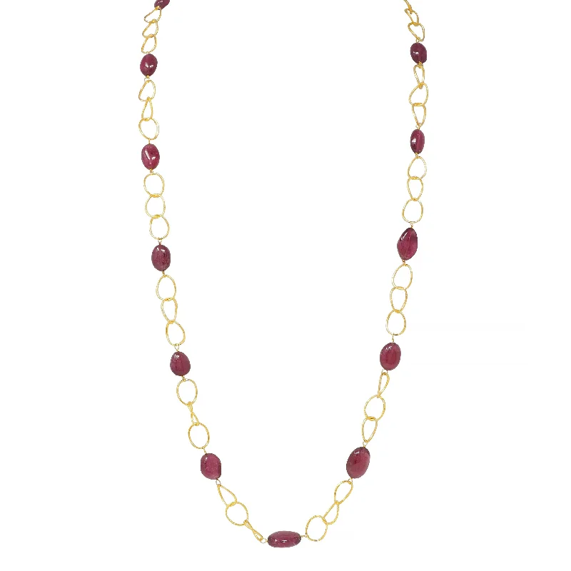 Dominique Cohen 2008 Tourmaline Hammered 18 Karat Yellow Gold Bead Station Chain Necklace