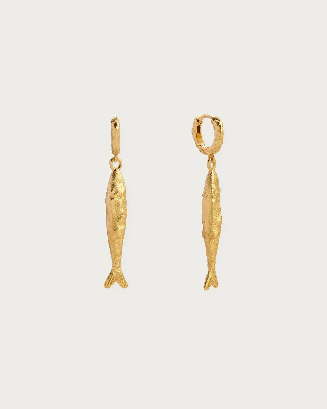 Gold Anchovy Earrings