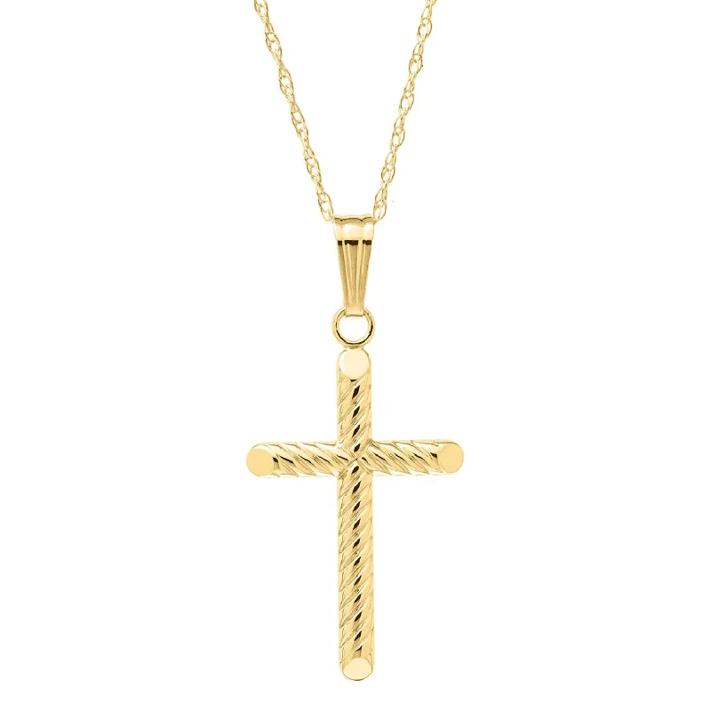 Kiddie Kraft 14KT Yellow Gold 15-inch Childrens Cross Pendant