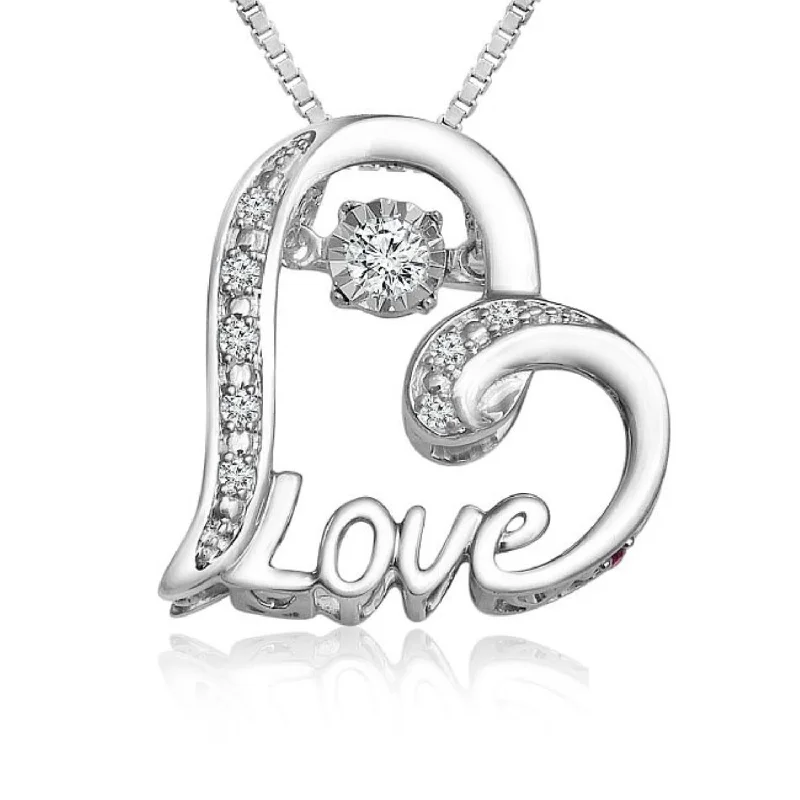 LoveSong 1/10 CTW Diamond Dancing 18-inch Pendant in Sterling Silver