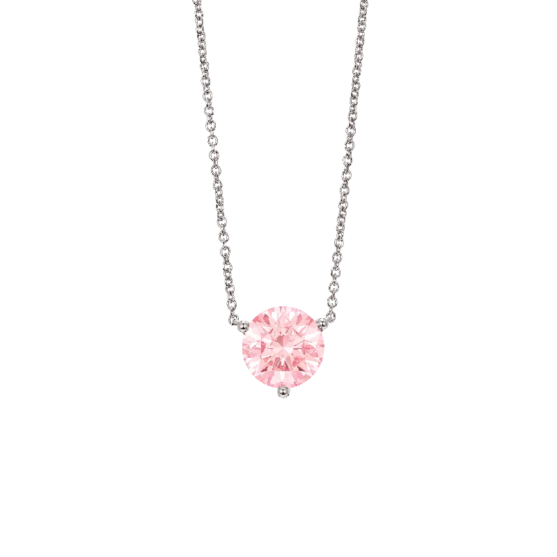 The Pink Round Brilliant Solitaire Pendant