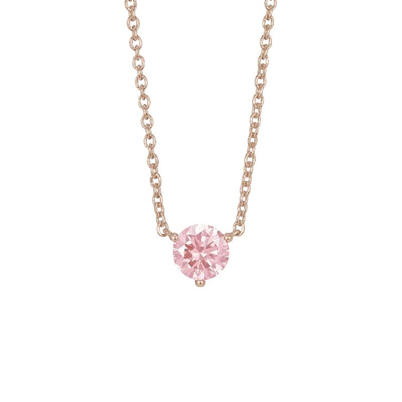 The Pink Round Brilliant Solitaire Pendant