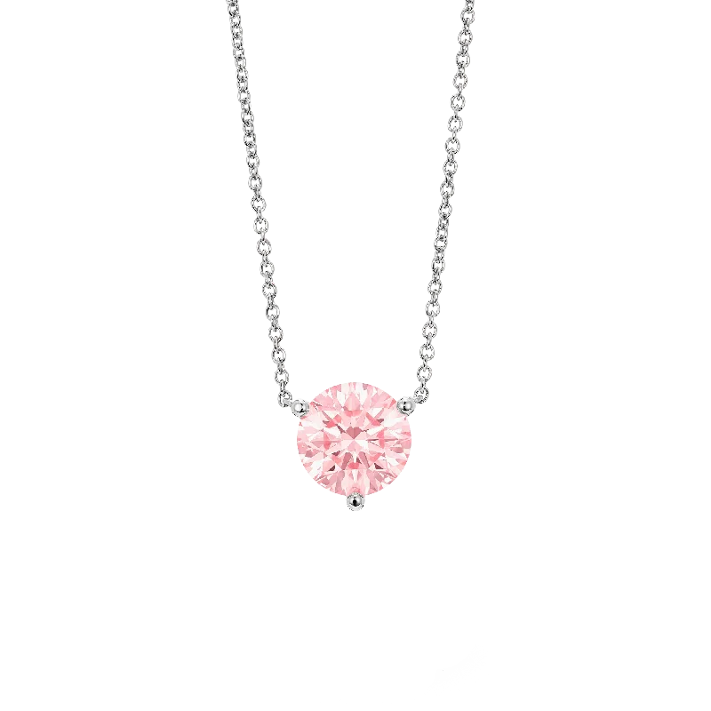 The Pink Round Brilliant Solitaire Pendant