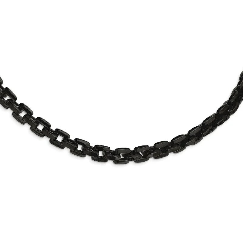 Stainless Steel Black IP-plated 19.75in Necklace