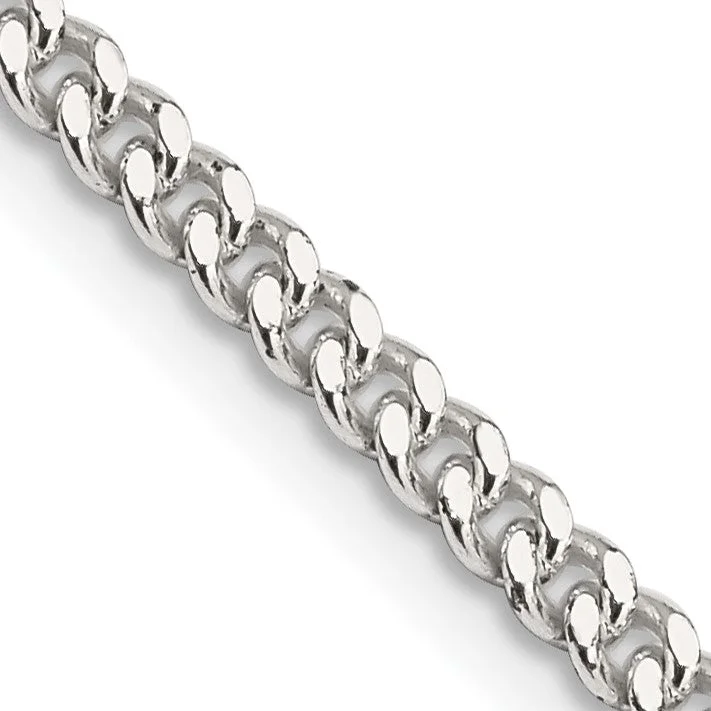 Sterling Silver 16-inch 3MM Lobster Clasp Curb Chain