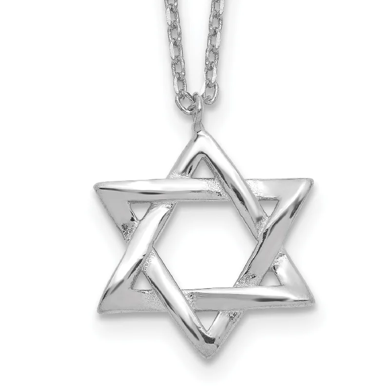 Sterling Silver 16-inch Star Of David Necklace