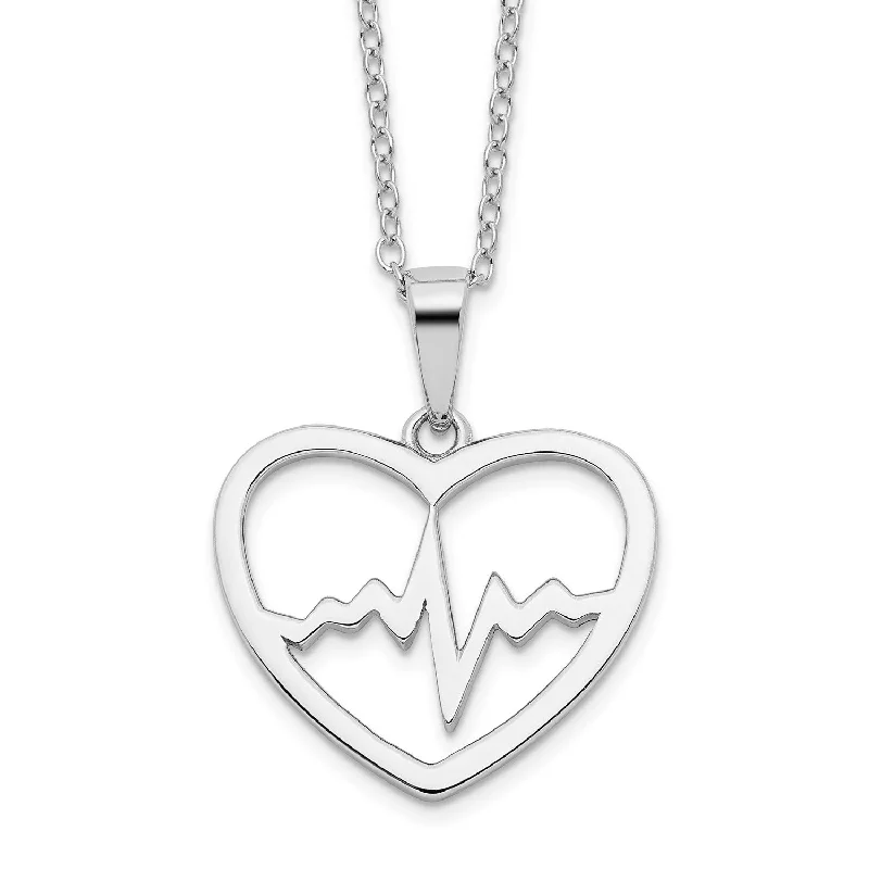 Sterling Silver 18-inch Heart Pendant