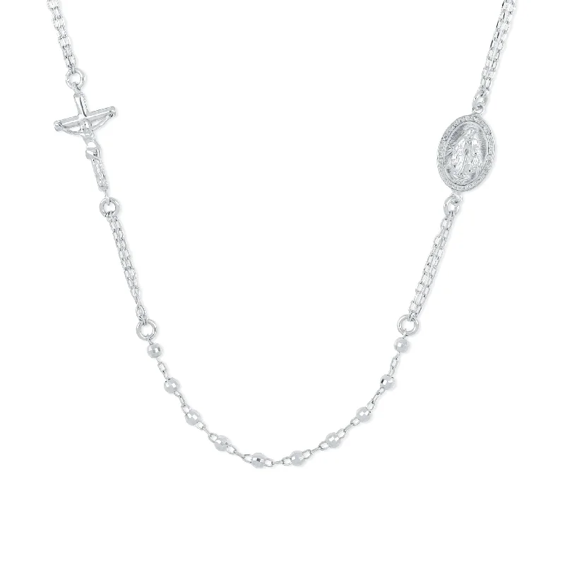 Sterling Silver 18-inch Rosary Necklace