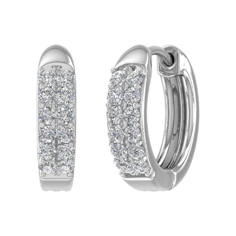 1/3 Carat Diamond Huggies Earrings in Gold - IGI Certified